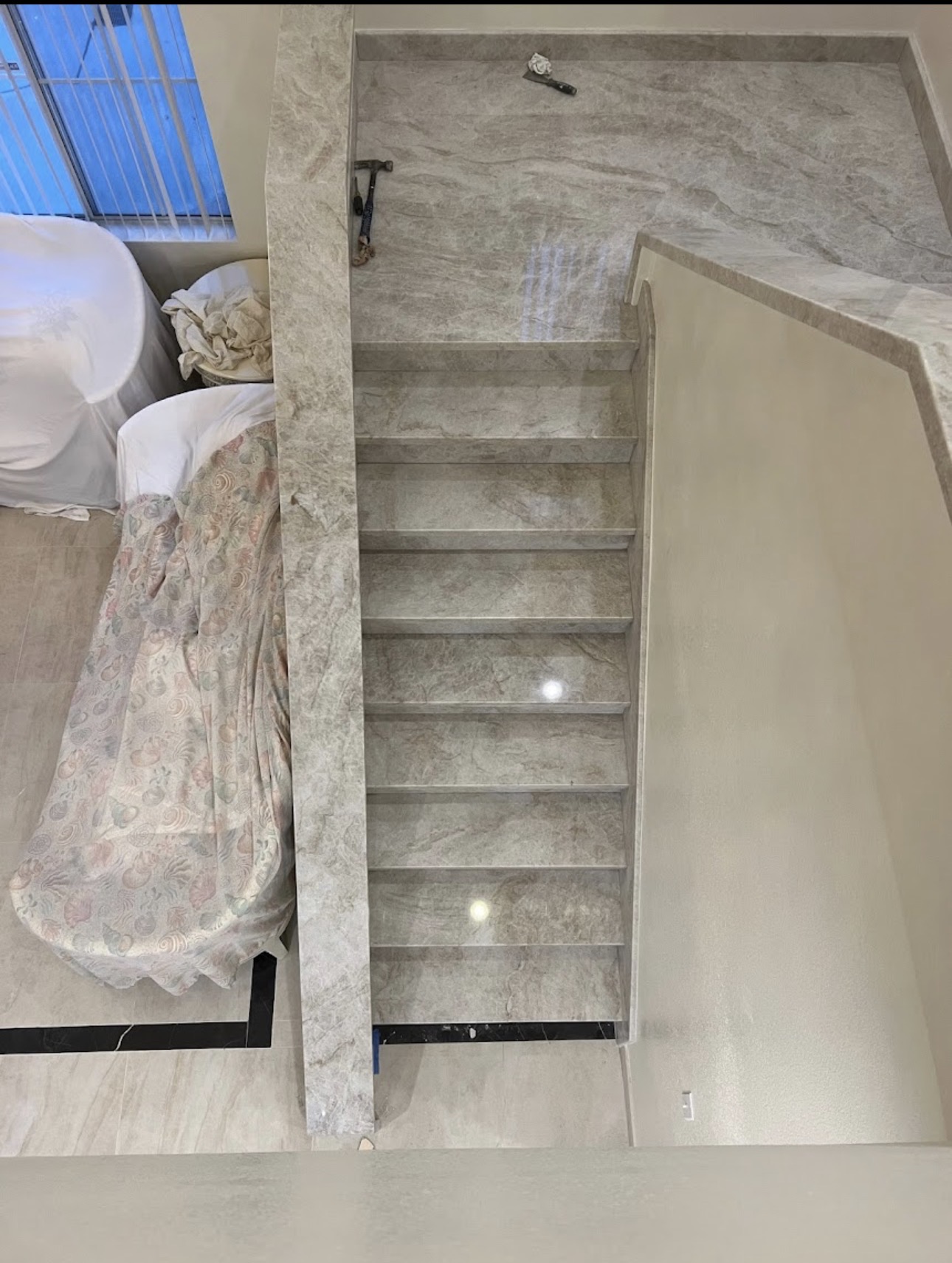 Travertine Stair Install
